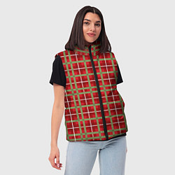 Женский жилет Новогодняя клетка, цвет: 3D-черный — фото 2