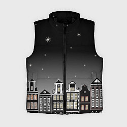Женский жилет Ночной город и звездное небо