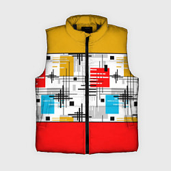 Женский жилет Узор красного горчичного цвета