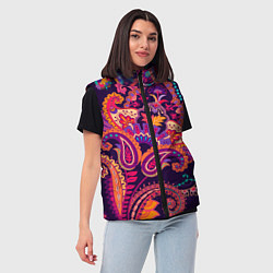 Женский жилет Индийские этнические узоры, цвет: 3D-светло-серый — фото 2