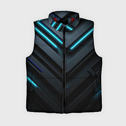 Женский жилет Черный и синий фон с абстракцией, цвет: 3D-красный