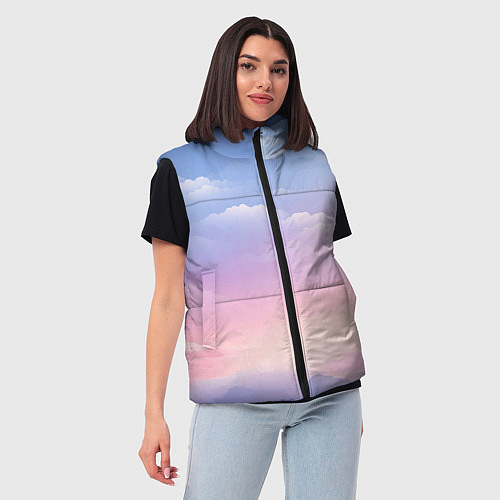 Женский жилет Нежные краски неба / 3D-Красный – фото 3