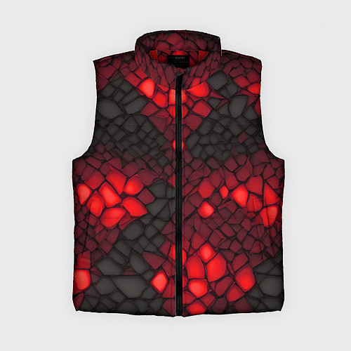 Женский жилет Красный трескающийся камень / 3D-Красный – фото 1