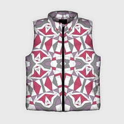 Женский жилет Геометрический узор красно серый, цвет: 3D-светло-серый
