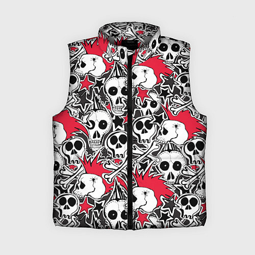 Женский жилет Черепа и звезды / 3D-Светло-серый – фото 1