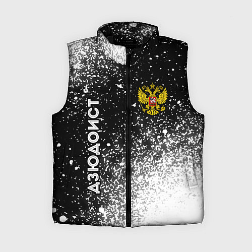Женский жилет Дзюдоист из России и герб РФ вертикально / 3D-Черный – фото 1