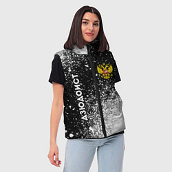 Женский жилет Дзюдоист из России и герб РФ вертикально, цвет: 3D-черный — фото 2