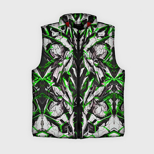 Женский жилет Зелёная кибернетическая броня / 3D-Красный – фото 1
