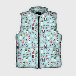 Женский жилет Новогодние акварельные гномы, цвет: 3D-светло-серый