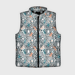 Женский жилет Дикий тропический ягуар, цвет: 3D-черный