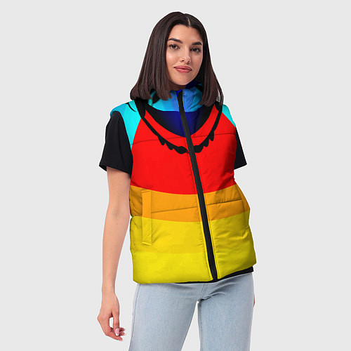 Женский жилет Цветные фигуры / 3D-Красный – фото 3