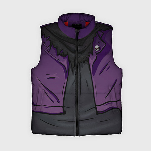 Женский жилет Фиолетовая косуха лича с черепами / 3D-Красный – фото 1