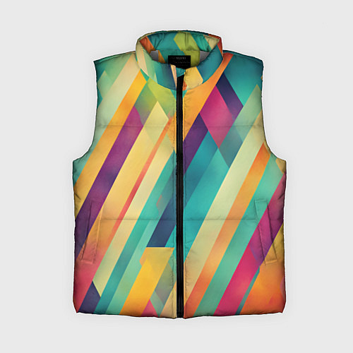 Женский жилет Цветные диагональные полосы / 3D-Светло-серый – фото 1