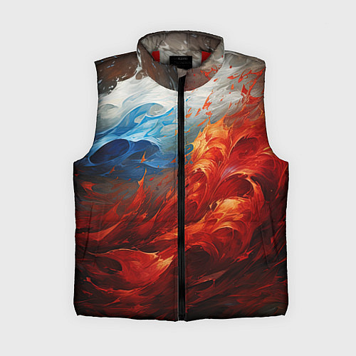 Женский жилет Абстрактный белый синий красный дым / 3D-Красный – фото 1