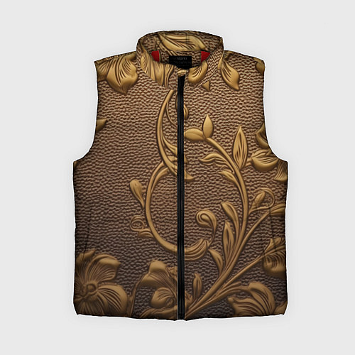 Женский жилет Золотые объемные узоры абстракт / 3D-Красный – фото 1