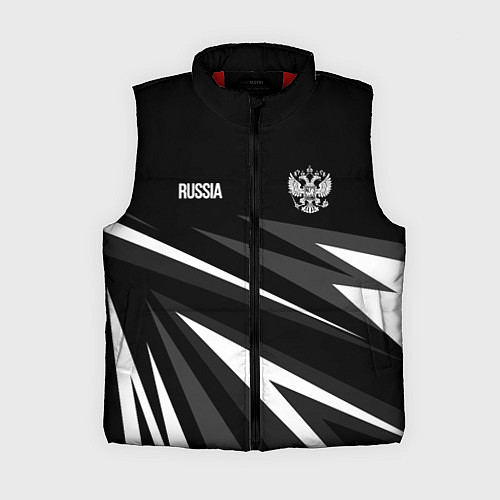 Женский жилет Russia - black and white geometry / 3D-Красный – фото 1
