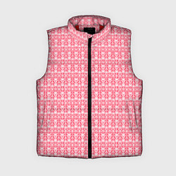 Женский жилет Белые узоры на розовом, цвет: 3D-красный