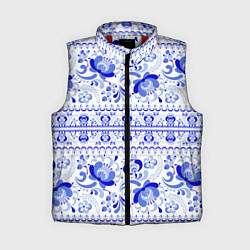 Женский жилет Новогодняя гжельская роспись цветами