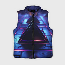 Женский жилет Неоновый абстрактный треугольник, цвет: 3D-черный