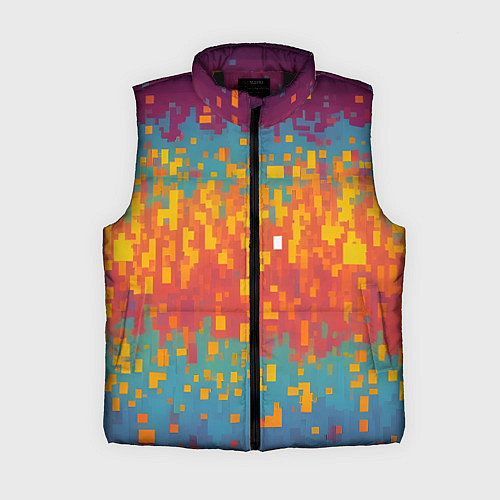 Женский жилет Разноцветные пиксели / 3D-Черный – фото 1