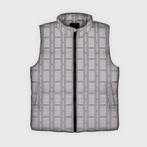 Женский жилет Тёплый серый паттерн кружочки / 3D-Светло-серый – фото 1