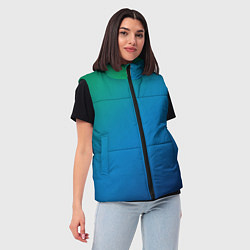 Женский жилет Зеленый и синий диагональный градиент, цвет: 3D-красный — фото 2