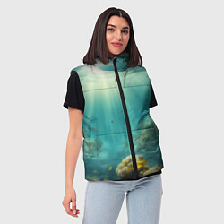 Женский жилет Рыбы под водой, цвет: 3D-красный — фото 2