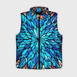 Женский жилет Голубой витражный цветок