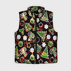 Женский жилет Ёлочные игрушки и ёлки