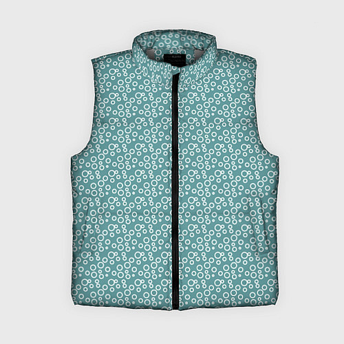Женский жилет Серо-зелёный паттерн кружочки / 3D-Светло-серый – фото 1