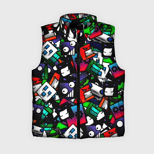 Женский жилет Geometry dash alllogo / 3D-Светло-серый – фото 1