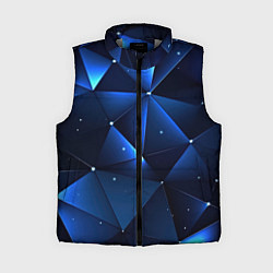 Женский жилет Синяя геометрическая абстракция, цвет: 3D-светло-серый