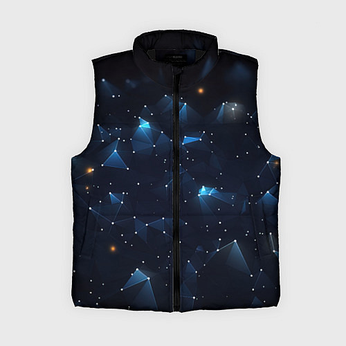 Женский жилет Синяя геометрическая абстракция / 3D-Черный – фото 1