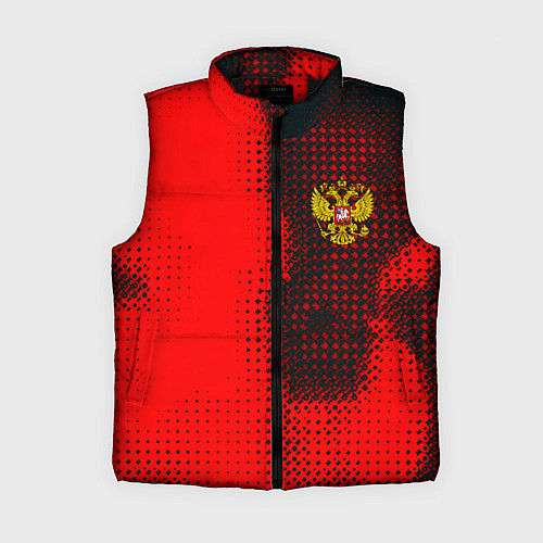 Женский жилет Россия герб спорт краски / 3D-Черный – фото 1