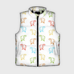 Женский жилет Паттерн цветные драконы, цвет: 3D-черный