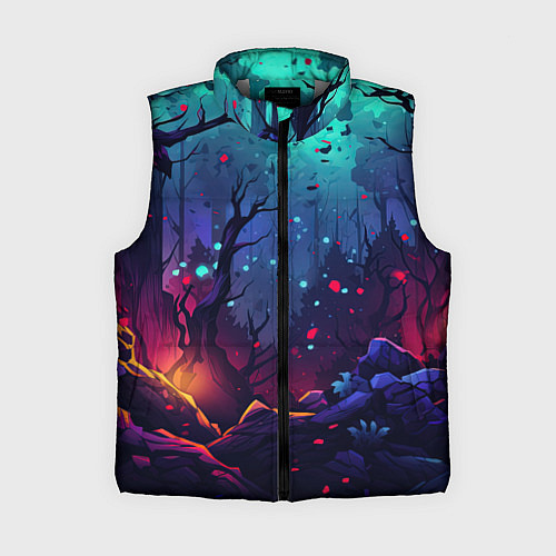 Женский жилет Абстрактный камуфляж в кислотных абстрактных пятна / 3D-Светло-серый – фото 1