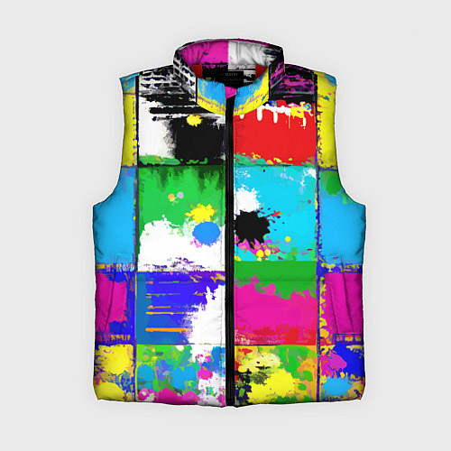 Женский жилет Абстракция - пэчворк / 3D-Красный – фото 1