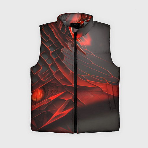 Женский жилет Красная сеть на чёрном фоне / 3D-Светло-серый – фото 1