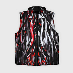 Женский жилет Агрессивные линии белые и красные, цвет: 3D-красный