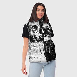 Женский жилет Череп - Черный клевер, цвет: 3D-светло-серый — фото 2