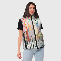 Женский жилет Парк новогоднего города, цвет: 3D-светло-серый — фото 2