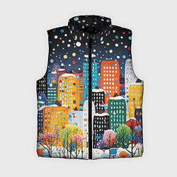 Женский жилет Новогодний ночной город