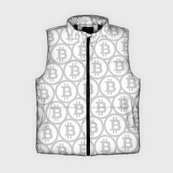 Женский жилет Биткоин патерн на белом фоне