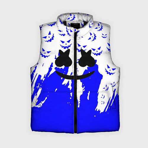Женский жилет Marshmello dj blue pattern music band / 3D-Черный – фото 1