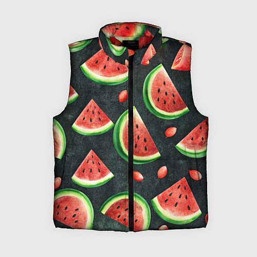 Женский жилет Паттерн красные дольки арбуза / 3D-Красный – фото 1