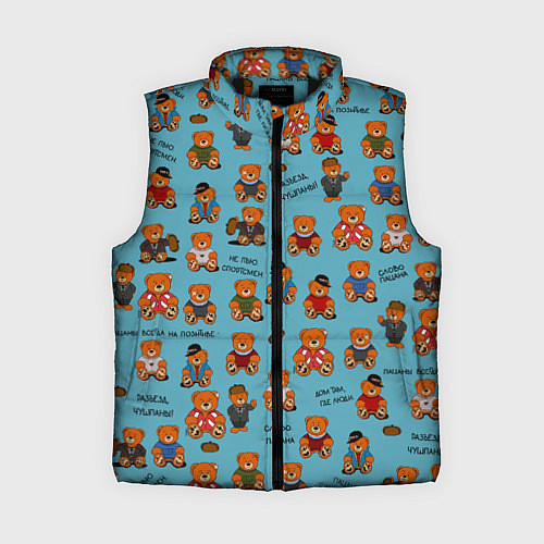 Женский жилет Мишки и цитаты из сериала слово пацана / 3D-Черный – фото 1