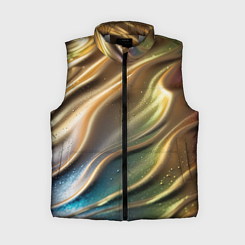 Женский жилет Металлический атласный песок / 3D-Светло-серый – фото 1
