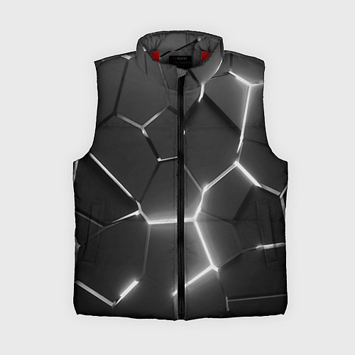 Женский жилет Чёрные плиты разломы броня / 3D-Красный – фото 1