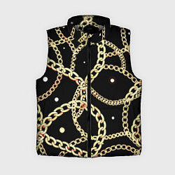 Женский жилет Золотые цепи на черном - ювелирные украшения патте