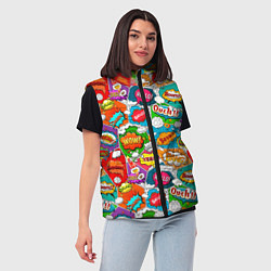 Женский жилет Bang Boom Ouch pop art pattern, цвет: 3D-красный — фото 2